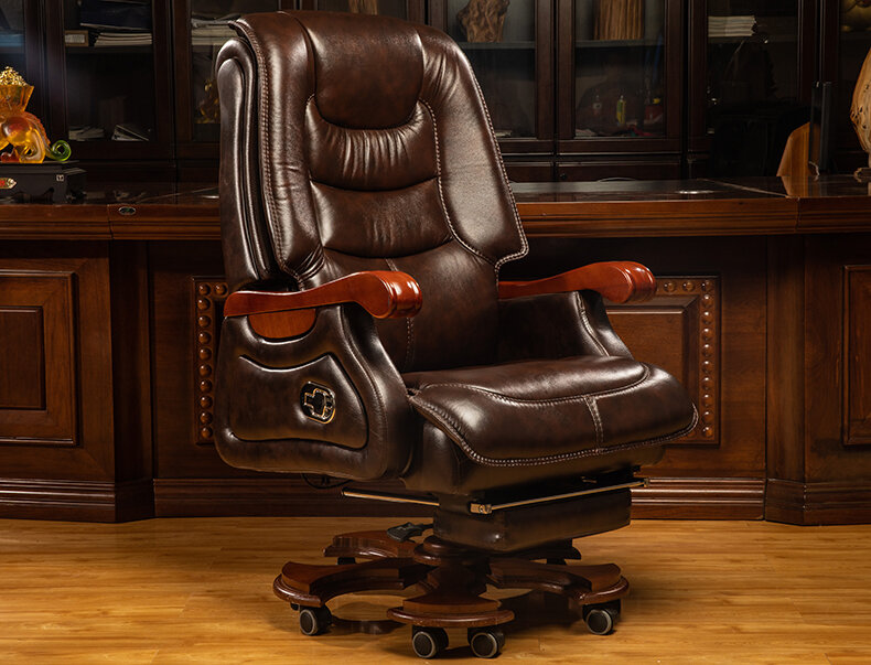 Silla de conferencia de cuero boss, sillón ejecutivo de oficina, silla giratoria del personal, silla giratoria de lujo de moda, func de elevación