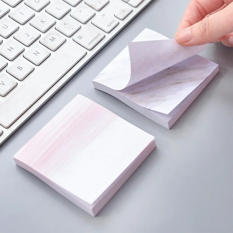 1PC kreatywny kolor marmuru samoprzylepny notatnik w stylu kamienia przyklejony zakładka do zeszytu szkolne materiały biurowe