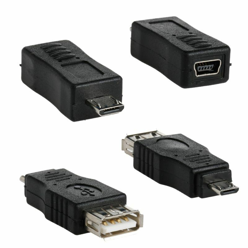 Mini adaptador de cambiador OTG de 5 pines F/M, convertidor USB macho a hembra, 10 piezas, envío directo