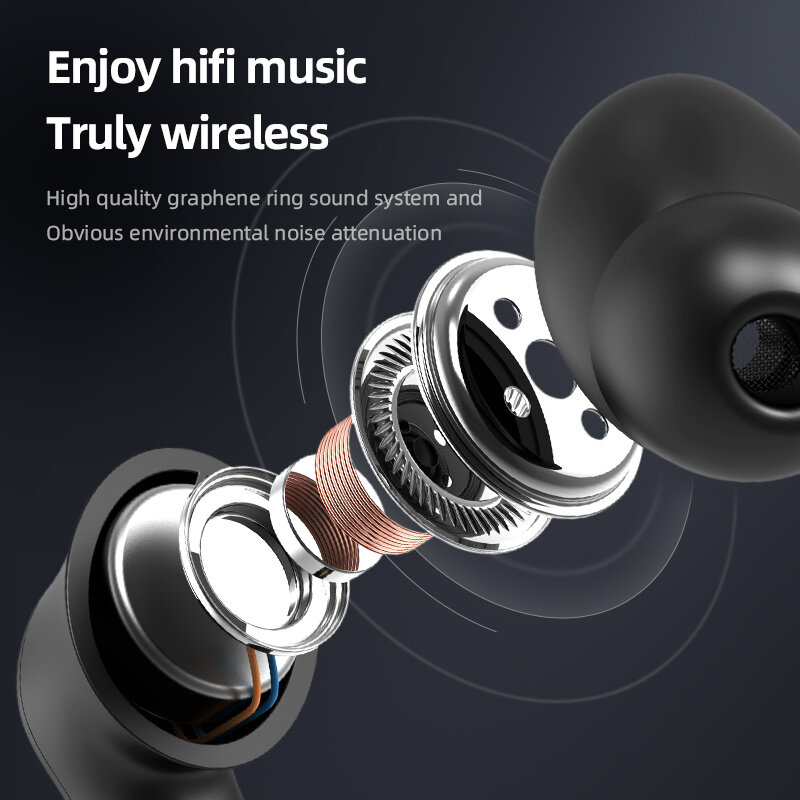 Tws słuchawki Bluetooth 5.0 słuchawki bezprzewodowe słuchawki z mikrofonem IPX6 sportowe słuchawki douszne słuchawki douszne słuchawki basowe