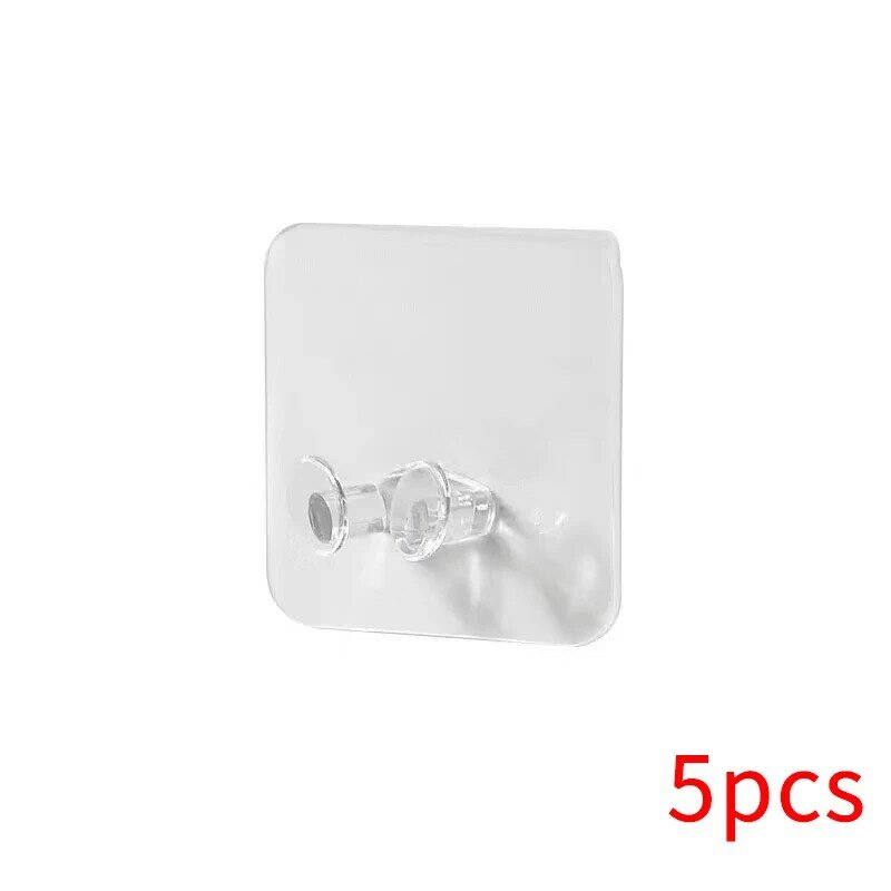 Adhesive Wall Hook Transparent Strong Heavy Load Hanger Holder 6*6cm Rack Suction Cup Sucker For Home Bathroom Kitchen