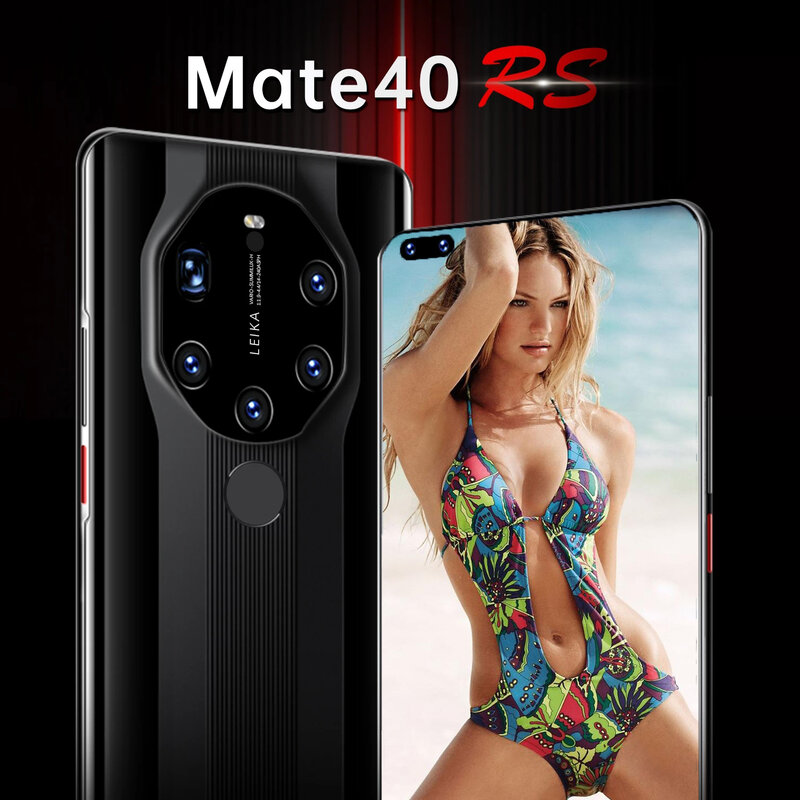 2021 neue Huawe Mate40 RS Globale Version Spiel Smartphone 16G 512G Android 10 Gesicht Fingerprint Snapdragon 888 6800mAh 24MP 50MP