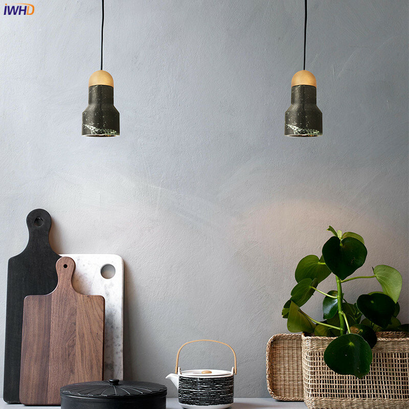 IWHD Nordic Stil Marmor LED Anhänger Licht Dinning Wohnzimmer Lichter Kupfer Einfache Moderne Anhänger Lampe Hanglamp Luminaria