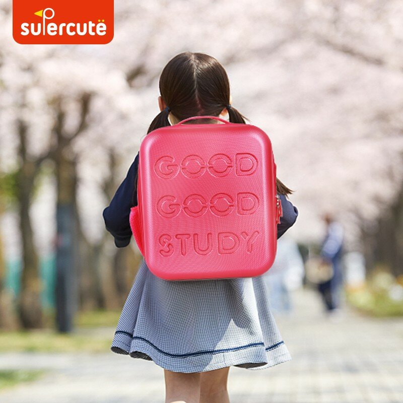 Детский рюкзак SUPERCUTE с оригинальным дизайном, Модный водонепроницаемый детский рюкзак для начальной школы с твердым 3D корпусом из АБС-пласт...