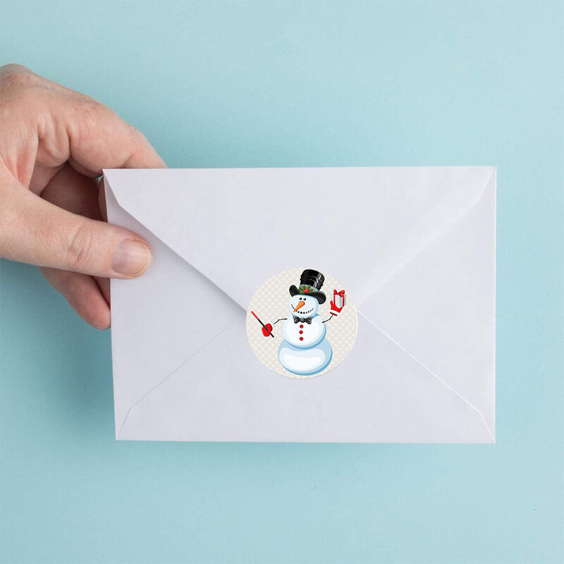 500pcs 눈사람 메리 크리스마스 스티커 크리스마스 선물 카드 상자 패키지에 대 한 인감 레이블 크리스마스 레이블 씰링 스티커 편지지
