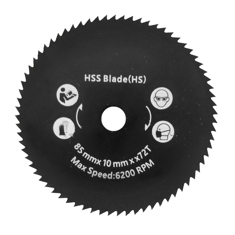 85mm * 10mm 72T HSS hoja de sierra Circular de corte de disco de la rueda de madera Metal HSS hoja de sierra Circular de potencia rotativa de la herramienta de corte de madera