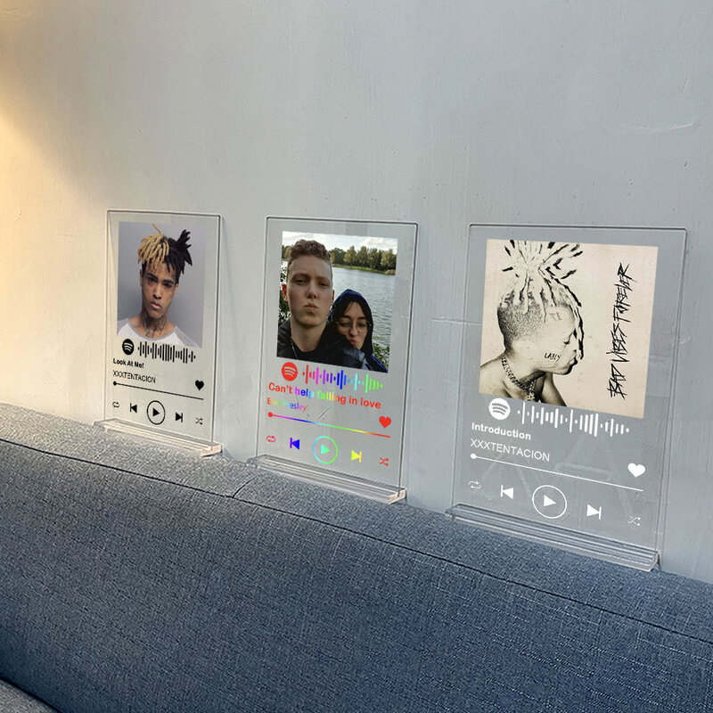 Papan Musik Akrilik Gaya Spotify Kreatif Kustom Spotify Gaya Foto Pribadi Pasangan Plakat Album Musik Ulang Tahun Akrilik