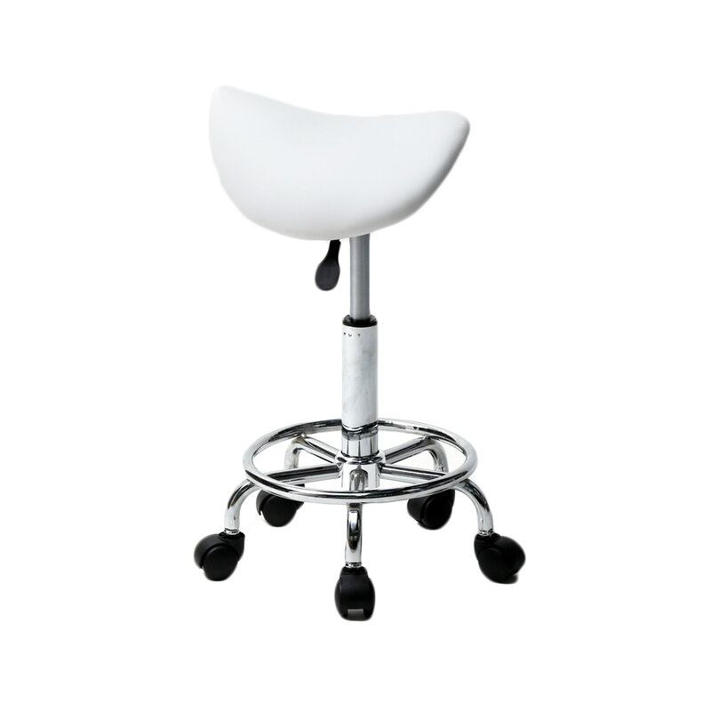 高さ調節可能なサロンローリングサドルスツールタトゥーマッサージスパ椅子白ハハ足バースイベルスツール
