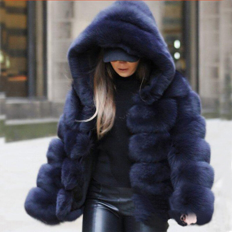 2020 woman winter coats and jackets  faux fox fur coat Female Fox  fur coat coats and jackets women  fur jacket