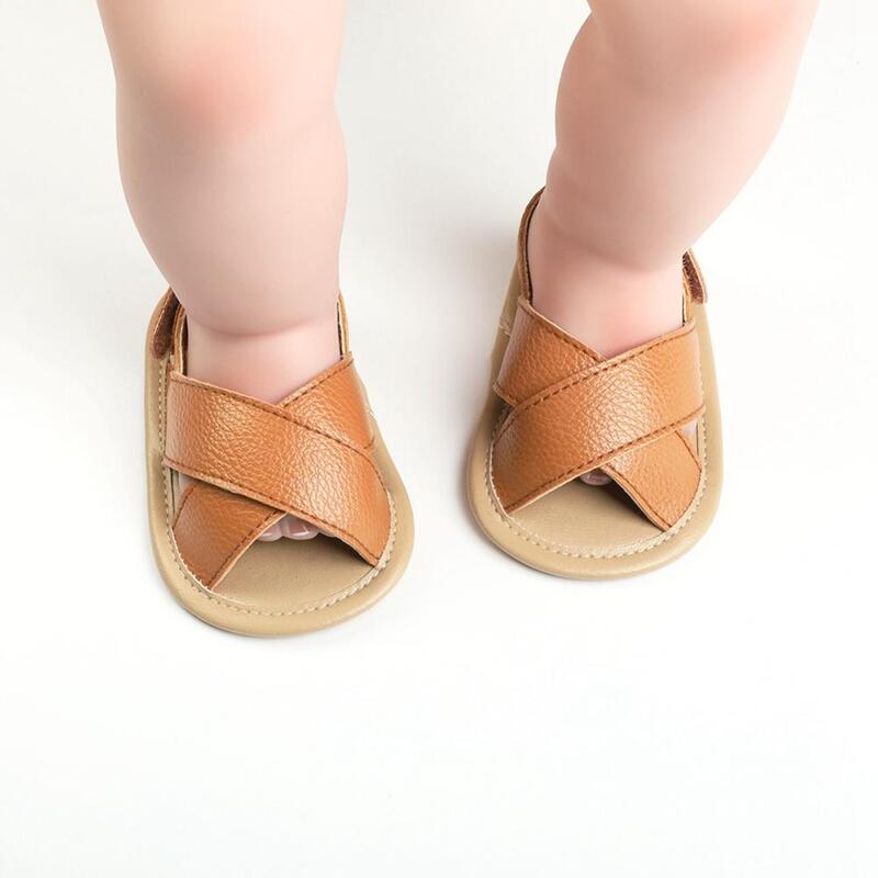 Sandálias meninos antiderrapantes de 0 a 18m, verão, bebê, com borla, design respirável