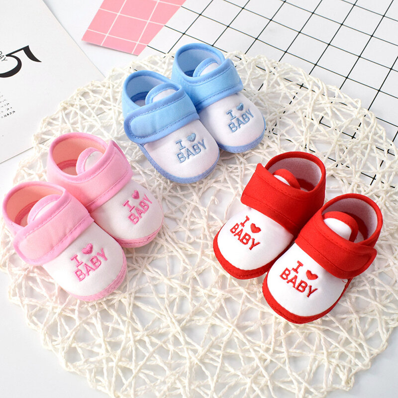 Chaussures de printemps et d'automne pour nouveau-né de 0 à 1 ans, en tissu à semelles souples, chaussures simples pour enfant en bas âge, Alphabet
