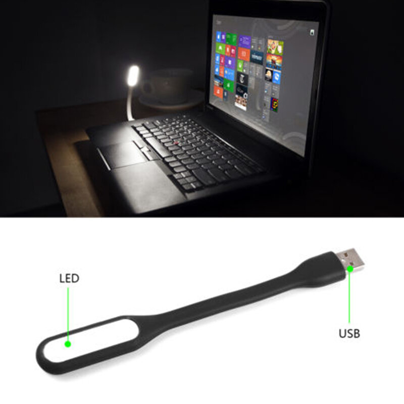 5V 1.2W USB LED 빛 램프 휴대용 유연한 USB 인터페이스 밤 빛 책 빛 모바일 전원 은행 PC 노트북 USB