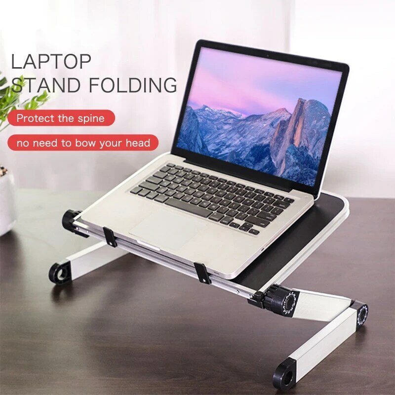 Opvouwbare Verstelbare Laptop Stand Computer Tafel Aluminium Laptop Bureau 360 Graden Computer Tafel Stand Lade Notebook Stand