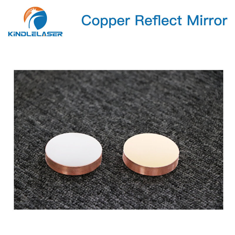 KINDLELASER Cermin Refleksi Tembaga Dilapisi Emas/LPMS Dia 50Mm Cu Cermin Laser untuk Co2 Mesin Laser Pemotong dan Ukiran