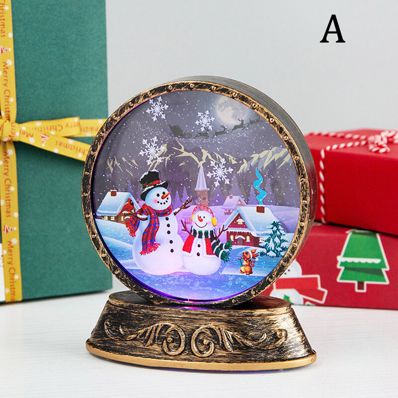 Рождественский ночсветильник, украшение для дома, Санта-Клаус, лось, снеговик, сцена, реквизит, ночник, Декор, Рождество 2020