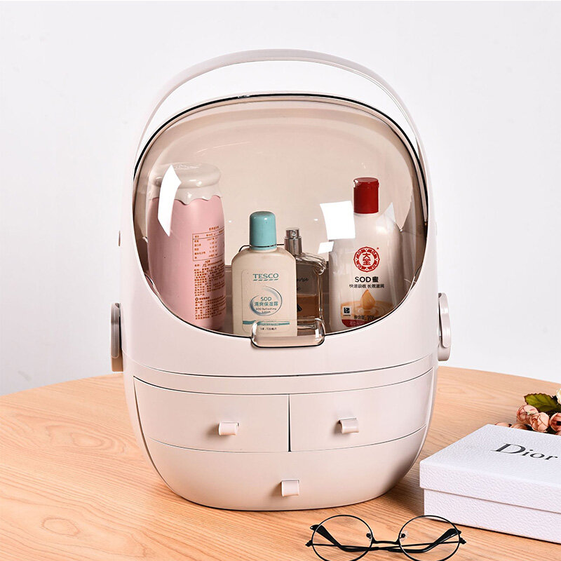 Acrylique étui de maquillage multifonctionnel Transparent boîte à cosmétiques organisateur Portable cosmétique boîte à bijoux tiroir boîtes de rangement à la maison