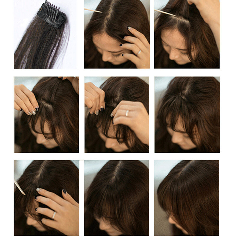 HOUYAN-accesorios para el cabello, flequillo postizo sintético, 6 pulgadas, 4 colores, Clip en extensiones de cabello
