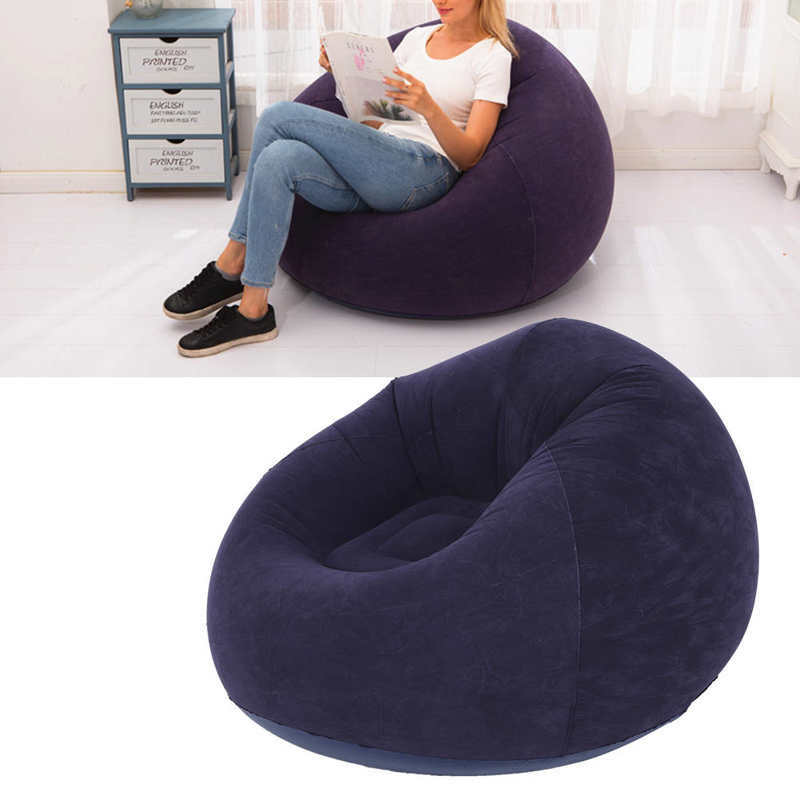 Kursi Sofa Bulat Tunggal Tiup Ultra Lembut Tiup untuk Kamar Asrama Luar Ruangan Perjalanan Berkemah Piknik Sofa Luar Ruangan