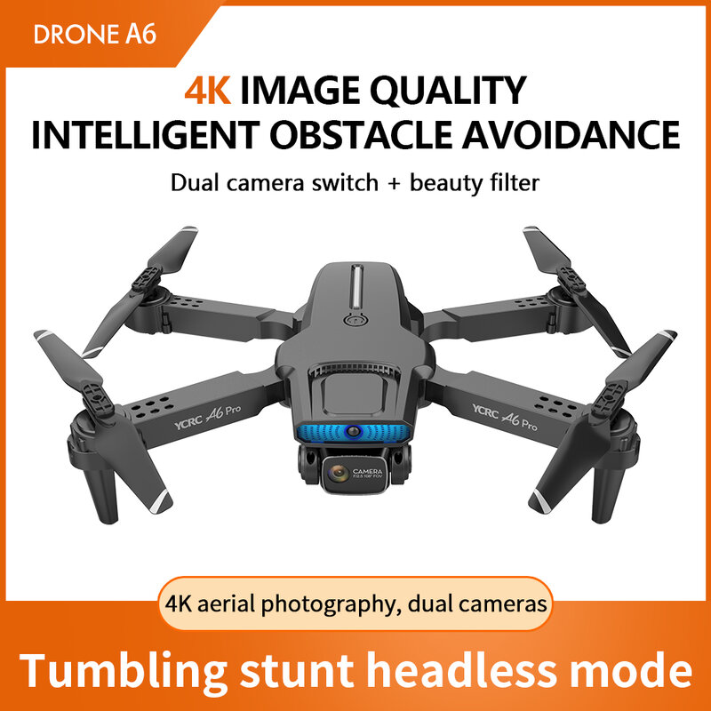 Dron A6 Pro 4k profesional ESC HD con doble cámara Fpv, helicóptero teledirigido con infrarrojos para evitar obstáculos, cuadricóptero juguete, novedad de 2022
