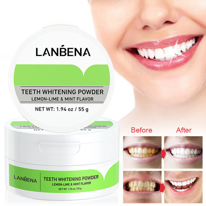 Toothpaste Power Tooth Whitening Power Lime Scented Natural Tooth Stains Remover Fresh Breath Toothpaste Powder Oral Care