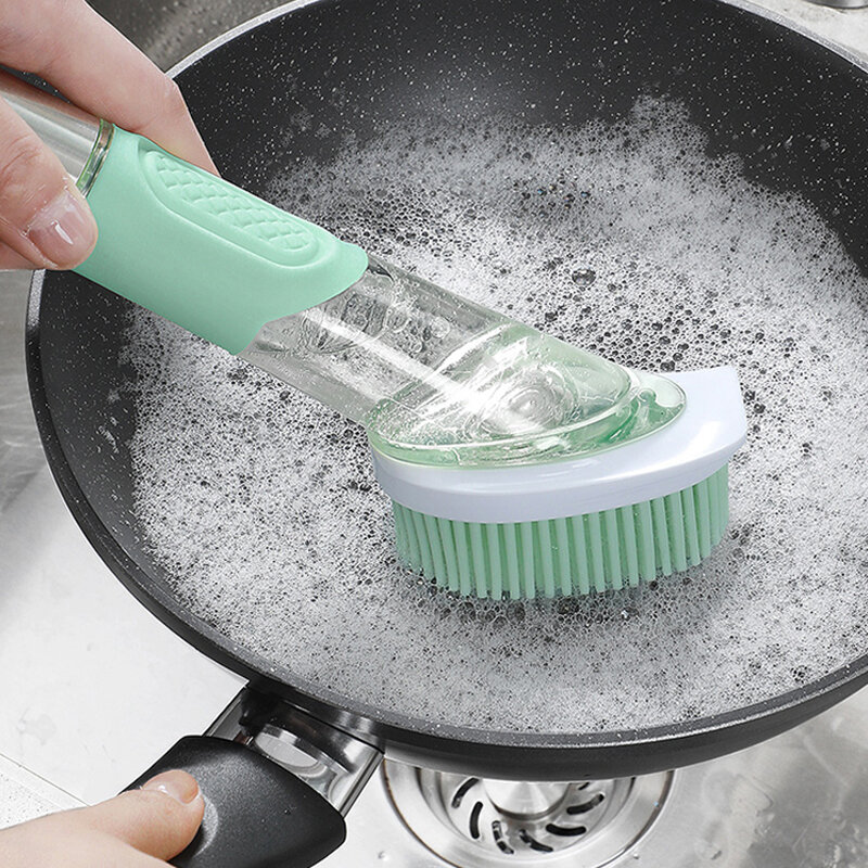 Narzędzia do czyszczenia szczotka do naczyń silikonowych na dozownik mydła kuchennego zmywanie naczyń gospodarstwa domowego przydatne rzeczy strona główna inne akcesoria gadżety