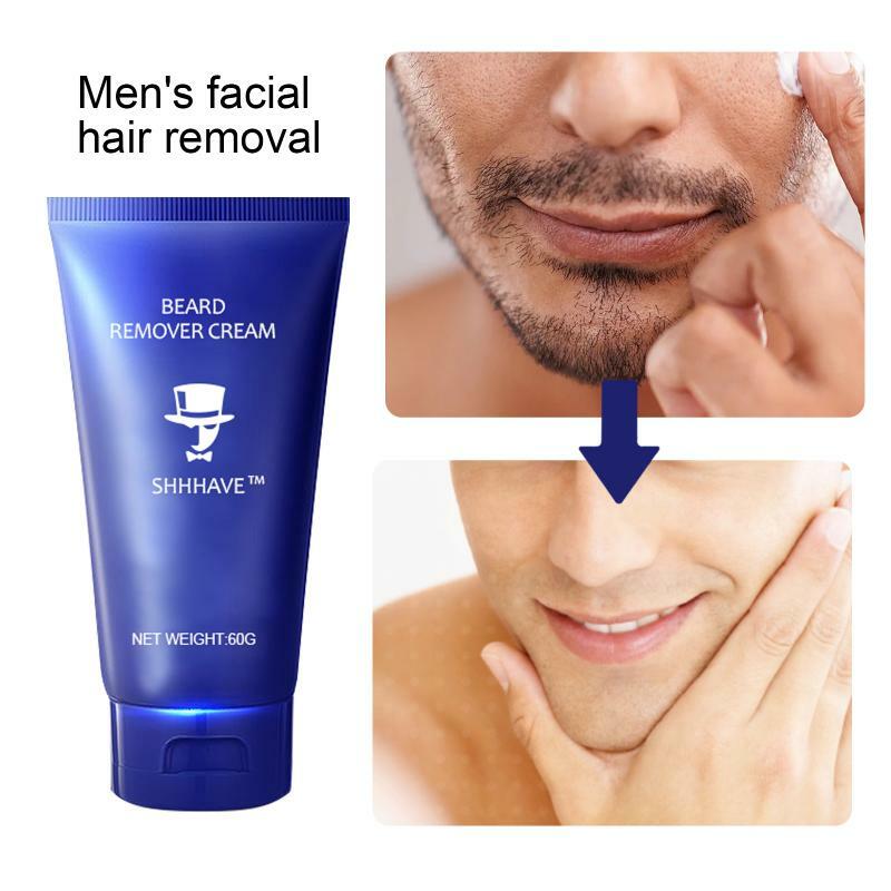 Crema para quitar el pelo de los hombres, crema para la barba, axila, pecho, manos y piernas, nutritiva suave, depilatorio indoloro, 60g, TSLM1