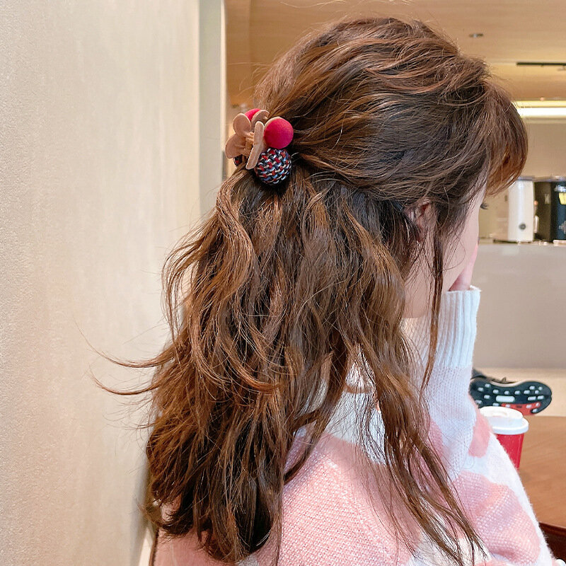 Mueraa feminino meninas bola de malha garras de cabelo clipes de cabelo estilo coreano moda tamanho pequeno acessórios para o cabelo senhora linda barrettes