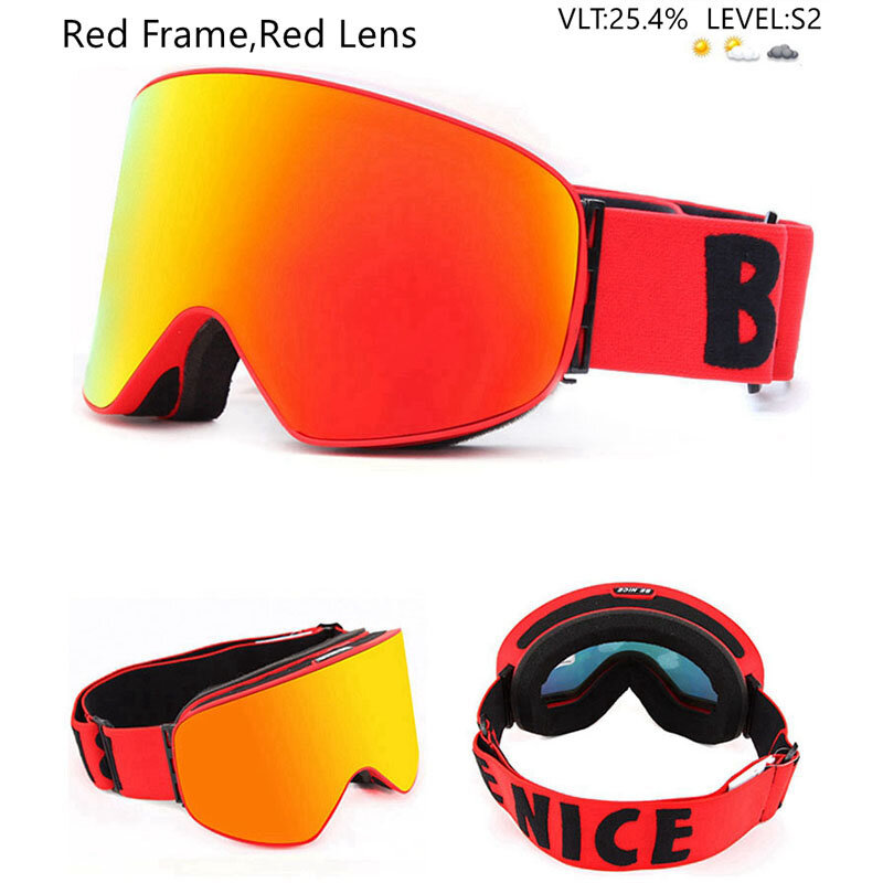 Magnetische Skibrillen Met Quick-Change Lens En Case Set 100% UV400 Bescherming Anti-Fog Snowboard Goggles Voor mannen & Vrouwen 2019