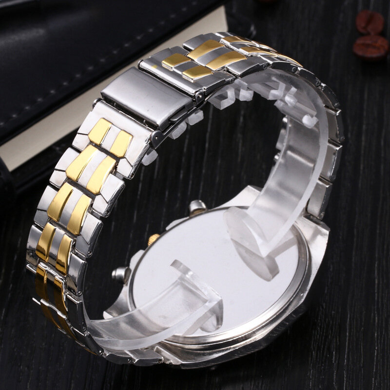 Pulsera de cuarzo para hombre, reloj de diseño de lujo clásico, en material de acero inoxidable