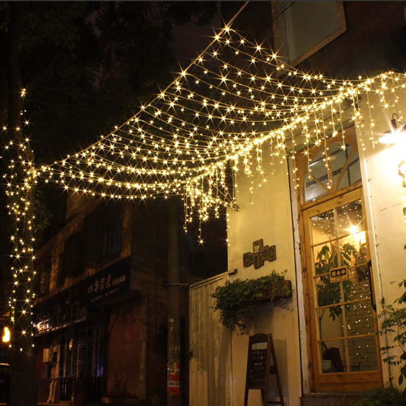 Guirnalda de luces LED Solar para exteriores, 300 luces impermeables para decoración de jardín, fiesta de Navidad, 5/10/20/30M