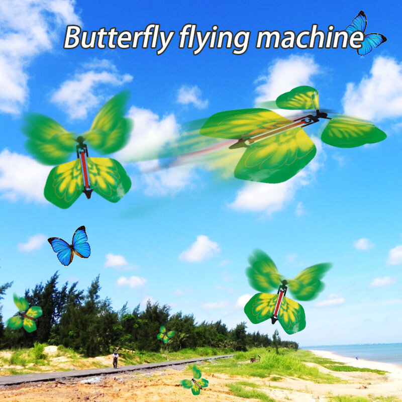 1/3 pçs truques mágicos voando borboleta borracha banda alimentado vento acima borboleta brinquedo surpresa para o casamento partty e presentes de aniversário
