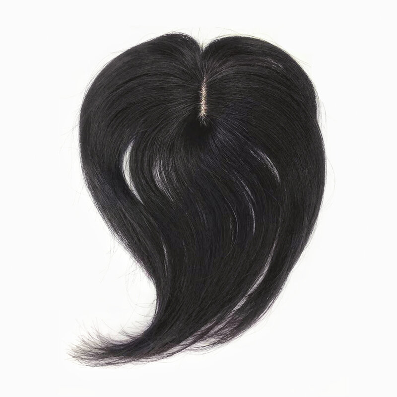 Auréola senhora beleza clipe no cabelo humano franja cabelo peças do meio parte brasileira reta não remy cabelo para a perda de cabelo 10 polegada