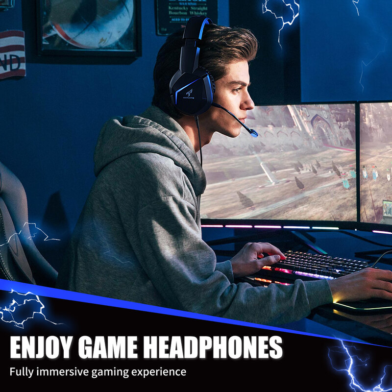 Somic Gaming Headset Met Microfoon Game/Video/Live-uitzending 3 Modes Led Virtual 7.1 Surround Sound Draadloze/wired Hoofdtelefoon GS401