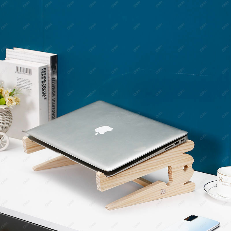 for Macbook 13 Stand Wooden Tablet Notebook Desk Standing Computer Laptop Wood Stand Holder  Monitor Riser Book Chromebook New