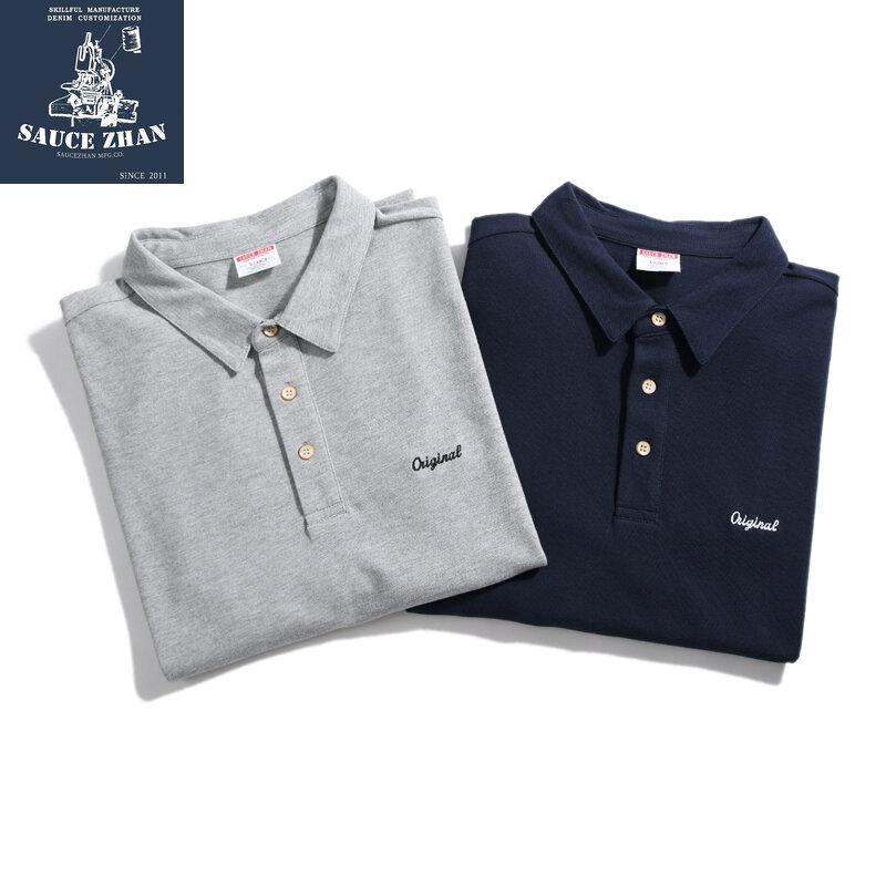 SauceZhan Polo Shirts Polo Shirt Men Tennis Shirt Golf Shirt Summer Breathable  100% Cotton Mens Polo Shirts with Short Sleeve