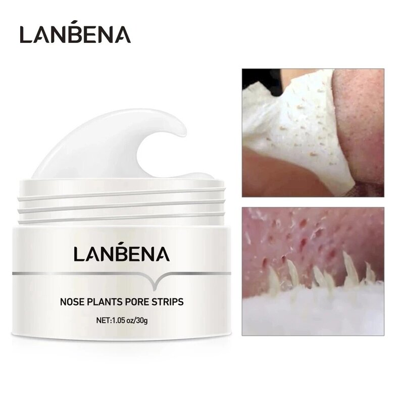 LANBENA-eliminador de espinillas para la nariz, mascarilla con banda para poros, exfoliación de acné negra, tratamiento de limpieza profunda, Control de aceite, cuidado de la piel