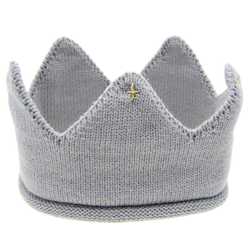 Cappelli per neonati in lana a maglia tinta unita moda Crochet Crown neonate cappellini copricapo neonato accessori per capelli regali di compleanno