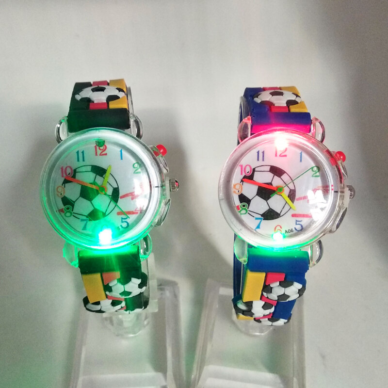 5 스타일 플래시 라이트 축구 어린이 시계 스포츠 키즈 시계 빛나는 디지털 시계 어린이 학생 시계 소녀 소년 시계 장난감