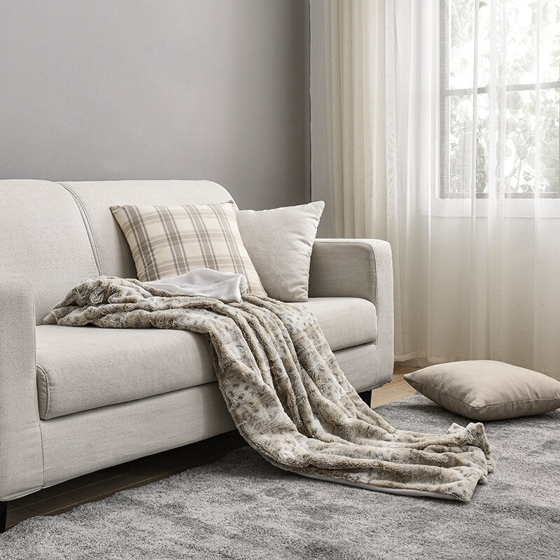 M2 HOME Blanket portable blanket living room bedroom aircraft blanket 130 cm*160 cm cartoon pattern blanket double-sided fleece