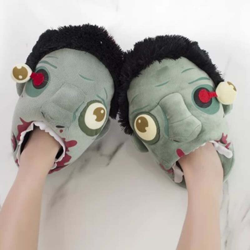 Zombie Slippers Evil Taste New Autumn and Winter Children's Plush Slippers Cartoon Slippers Adult Indoor Warm Cotton Slippers