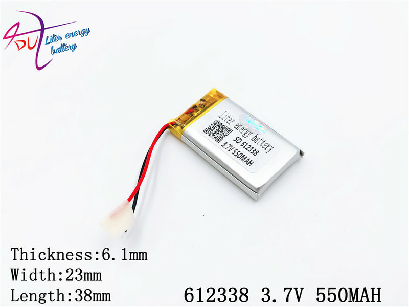 3.7v リチウムポリマー電池 062338 612338 550mah Mp3 Mp4 Gps 、ブルートゥース 6.1*23*38 ミリメートルリチウムバッテリー小型ステレオ Bluetooth Gps
