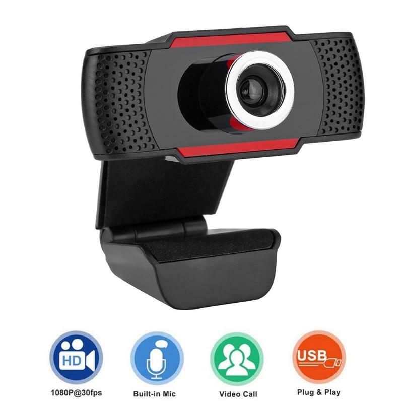 Webcam HD avec microphone et prise USB 1080 P, caméra-web, caméra d'ordinateur portable et station PC, Mac, Youtube, Skype, mini-objectif