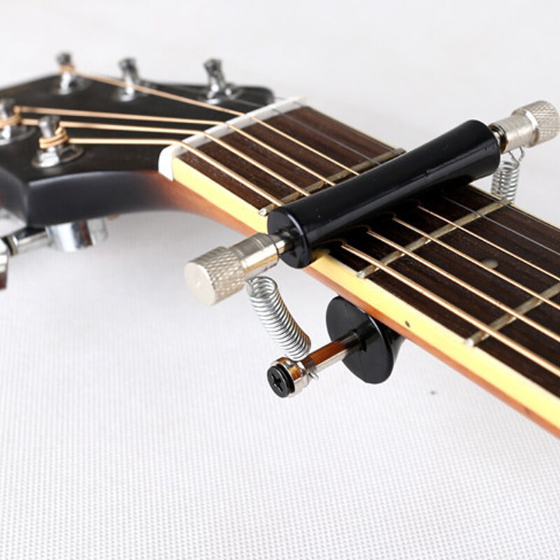 Capo rodante de guitarra ajustable, y mover accesorio que se puede deslizar, común para cuerda de guitarras eléctricas/acústicas, instrumentos