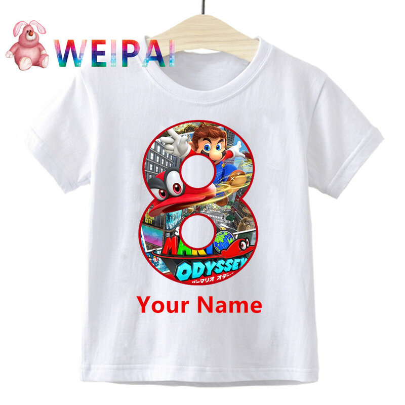 Dzieci czystej bawełny Mario Luigi koszulki kostium chłopcy dziewczęta letnie koszulki najlepsze ubrania dla dzieci ubrania Casual koszulki urodziny