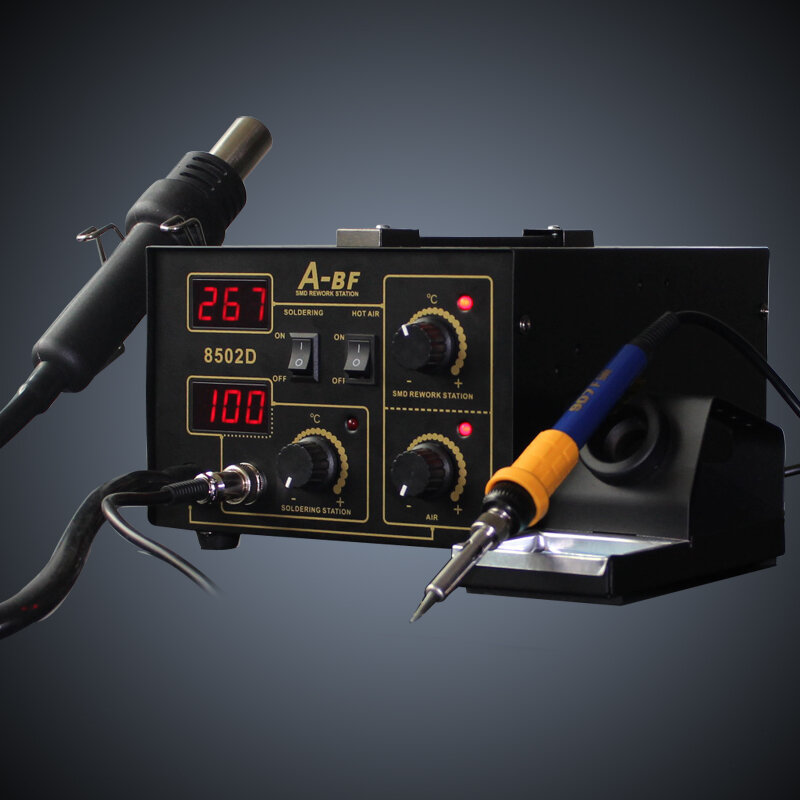 Estação de solda com pistola de ar quente refletor 220v, ferramenta de reparo 2 em 1, digital, secador de cabelos para solda