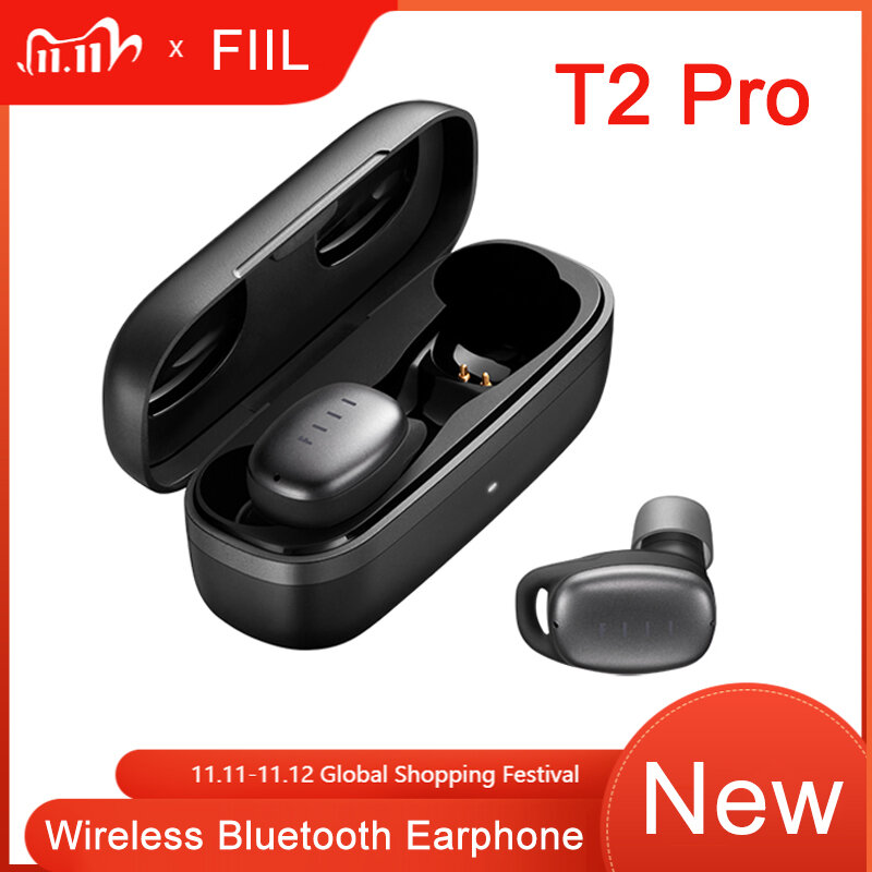 새로운 FIIL T2 Pro TWS Bluetooth 5.2 이어폰 무선 헤드폰 능동형 소음 감소 스포츠 이어폰 마이크가있는 헤드셋