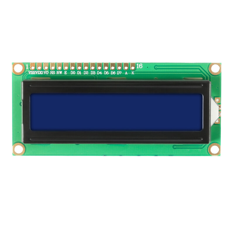 Modul Display LCD Karakter LCD1602 1602 Modul Layar Biru Hijau 16X2 HD44780 Kontroler Cahaya Biru Hitam