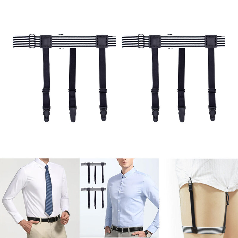 2 pezzi pratico Business multifunzionale antiscivolo bretella coscia universale invisibile regolabile con clip da uomo camicia cintura