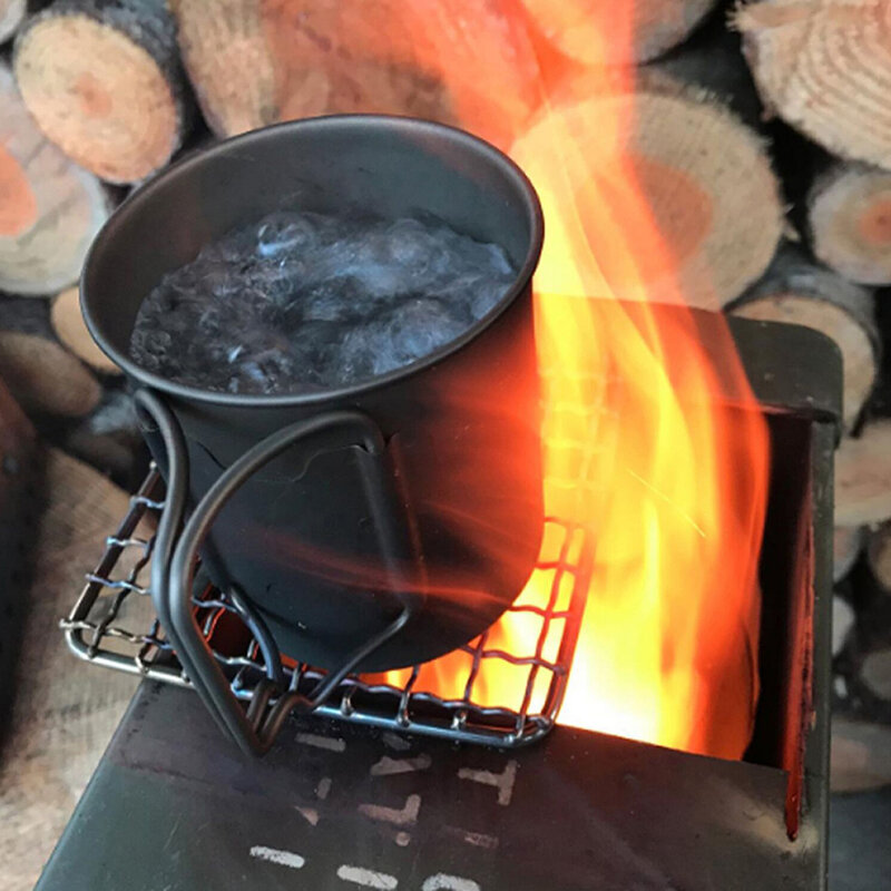 Griglia da campeggio griglia in acciaio inossidabile griglia a rete griglia da campeggio griglia da campeggio per cottura a fuoco BBQ zaino in spalla falò nominale