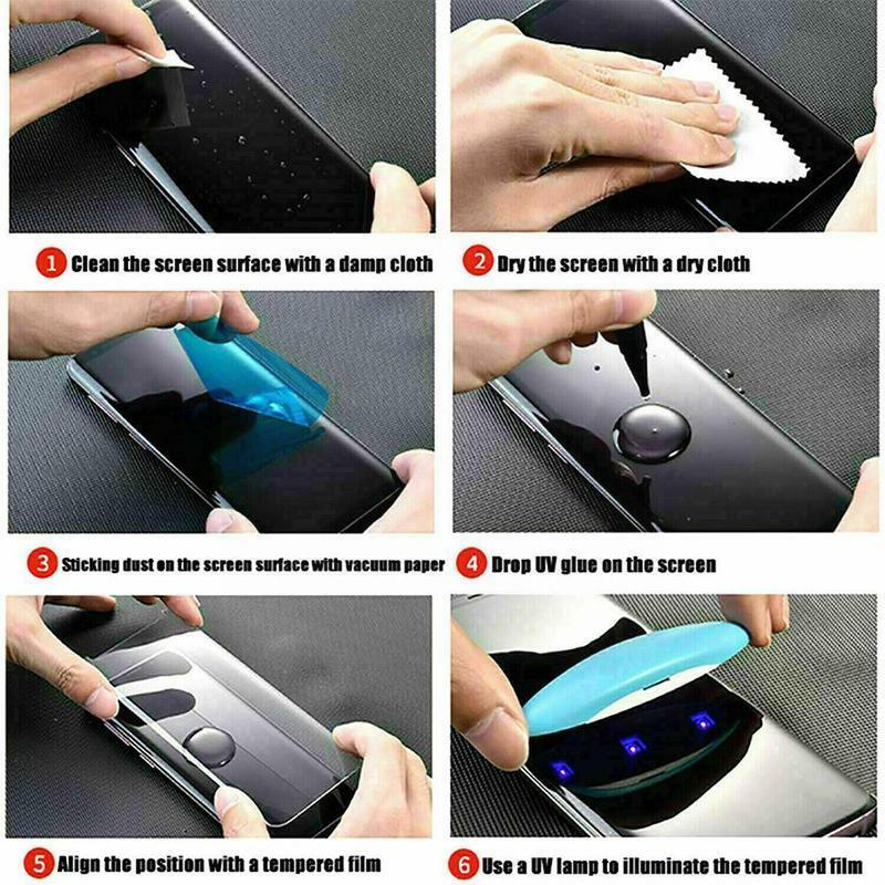 모든 휴대 전화 화면에 대 한 아이폰에 대 한 lg에 대 한 삼성에 대 한 1Pcs UV 강화 유리 접착제 접착제 가장자리 전체 커버 유리 Gl V7J0 보호
